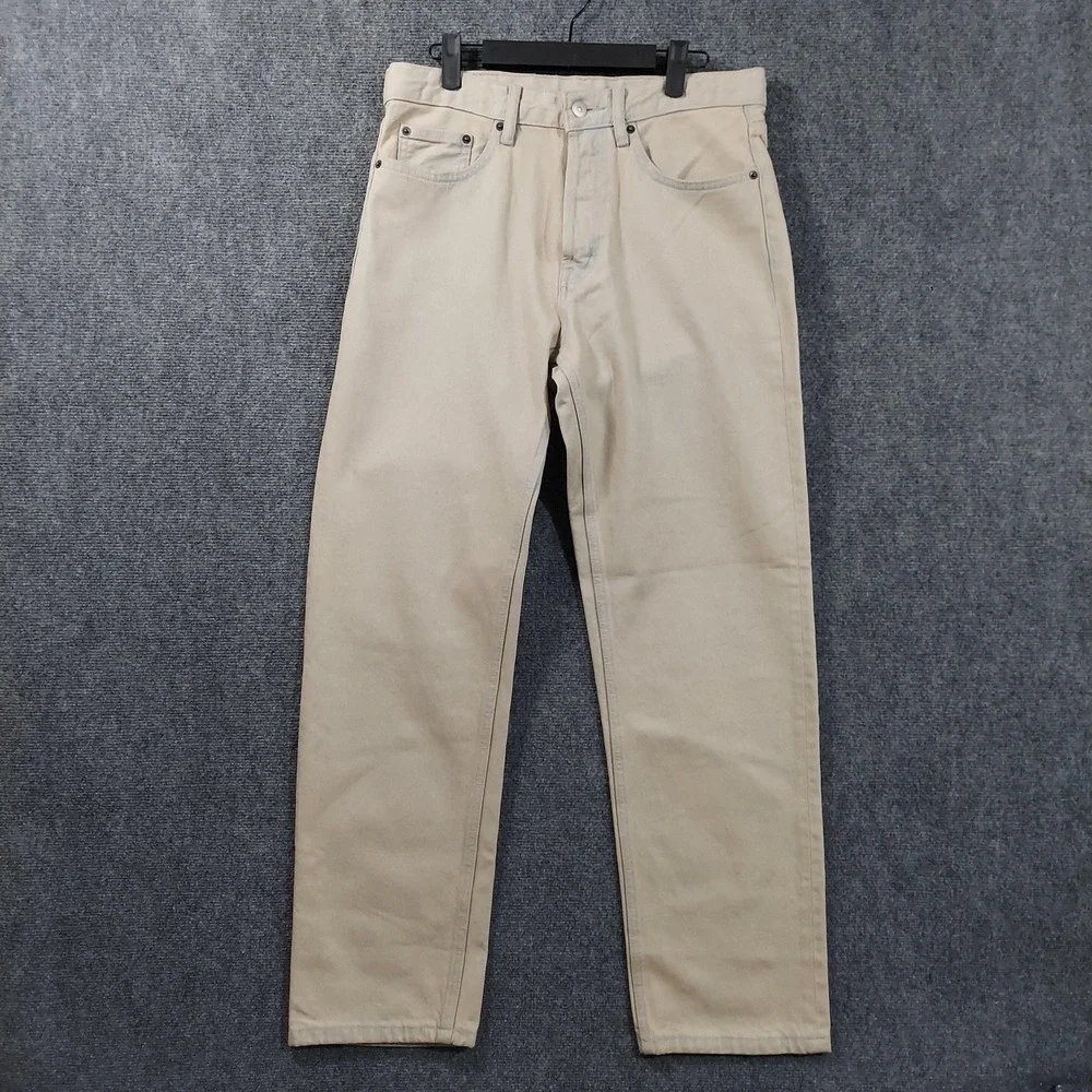 Zara Jeans Mens 30x31 Beige Light Wash Regular Straight Denim Pants Casual